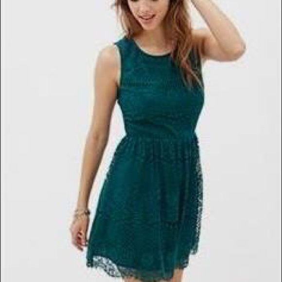 Forever 21 | Dresses | Forever 2 Dark Green Skater Dress | Poshmark